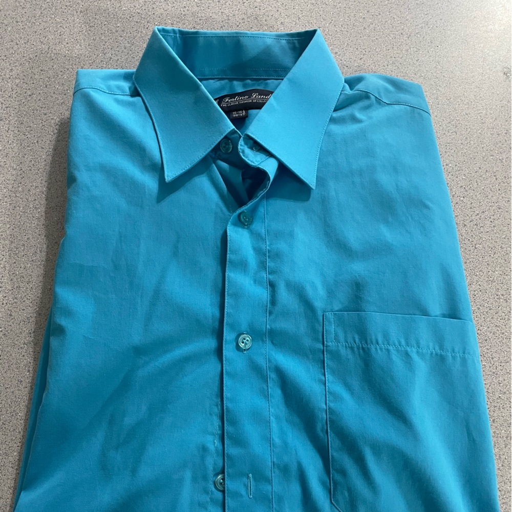 Fortino Landi Blue Long Sleeve Dress Shirt